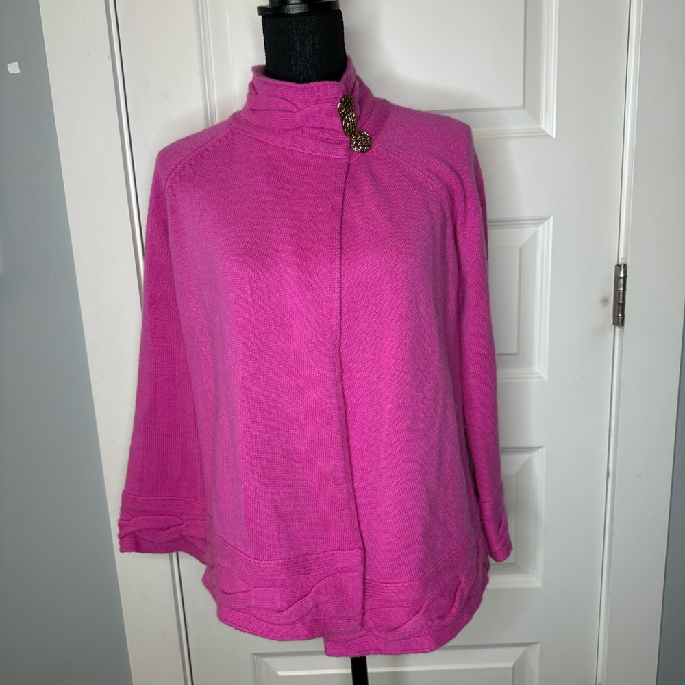 Elizabeth McKay 100% Cashmere Pink Sweater Funnel Neck Women's Size Small